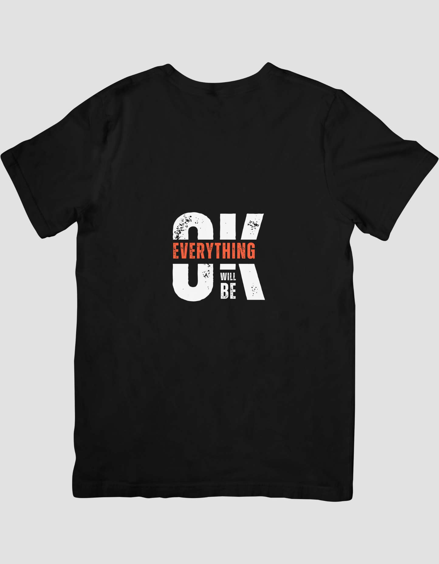 Black and Orange Typography T-shirt