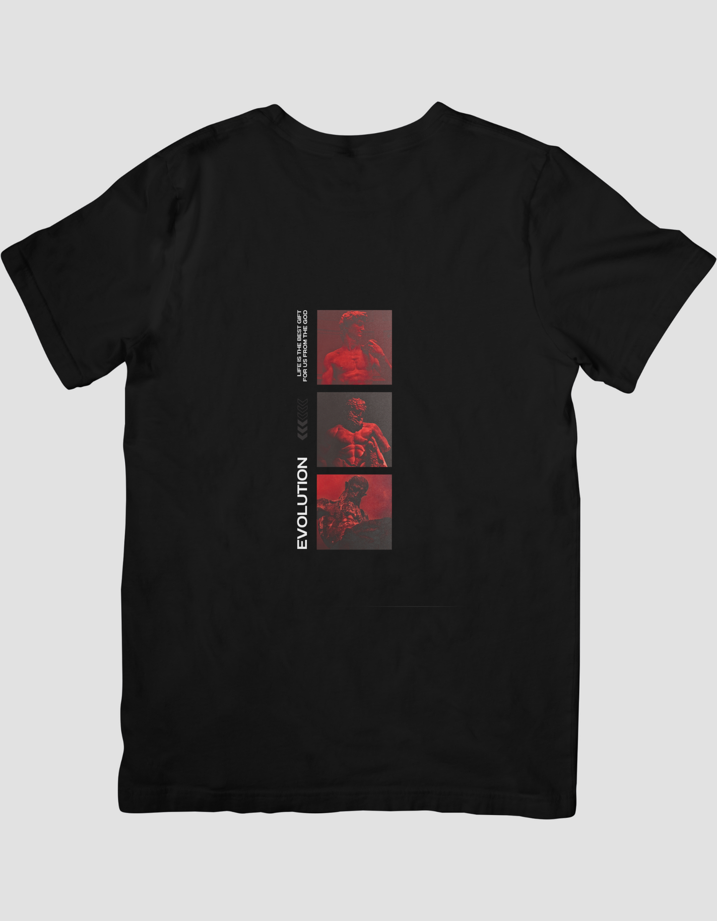 Red White Grunge Sculpture Streetwear T-shirt