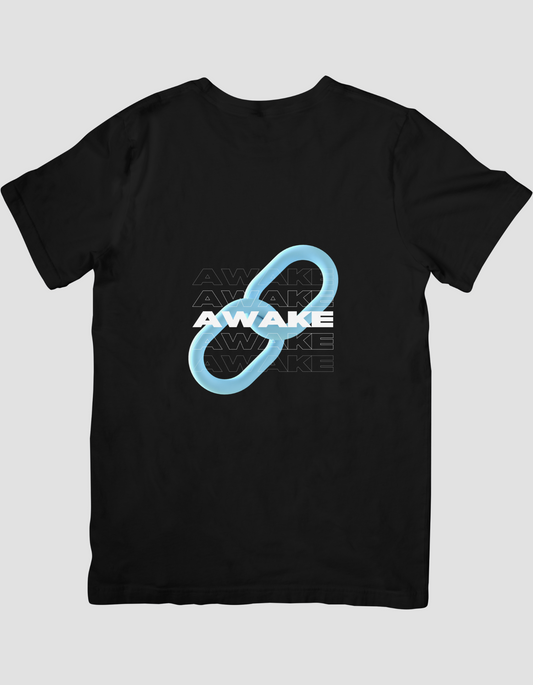 Black Blue & White Minimalist Typography T-Shirt