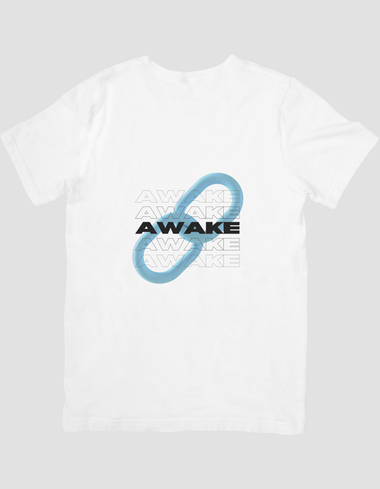 Black Blue & White Minimalist Typography T-Shirt