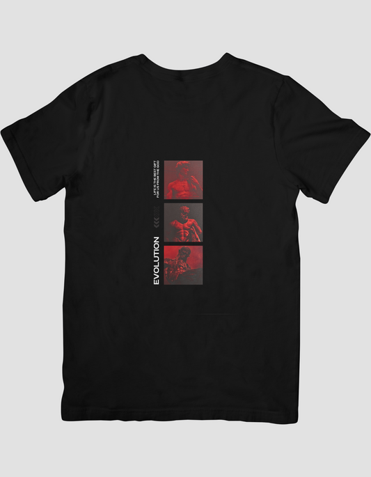 Red White Grunge Sculpture Streetwear T-shirt
