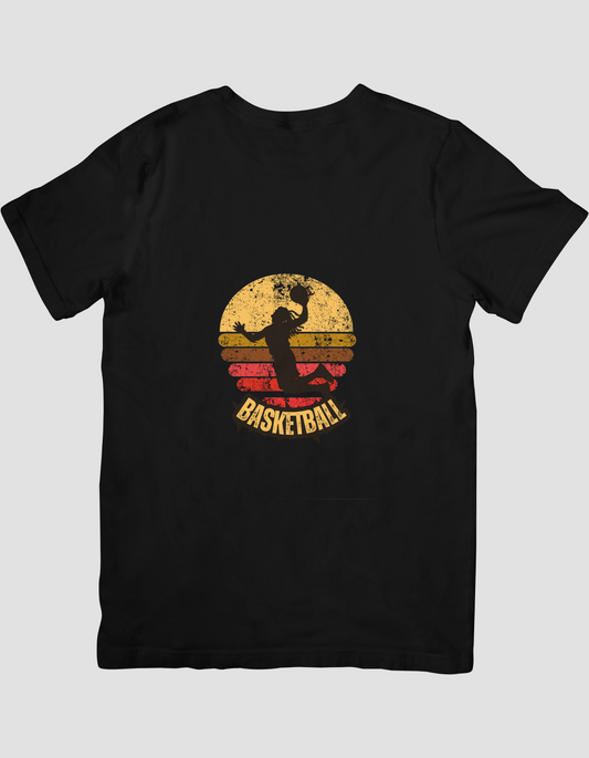 Yellow Red Vintage Retro Basketball T-Shirt