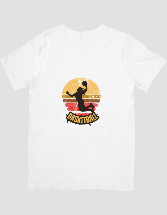 Yellow Red Vintage Retro Basketball T-Shirt