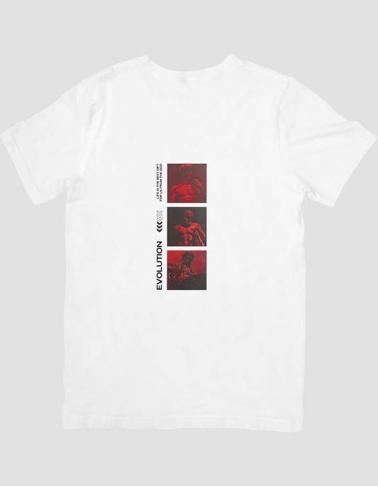 Red White Grunge Sculpture Streetwear T-shirt